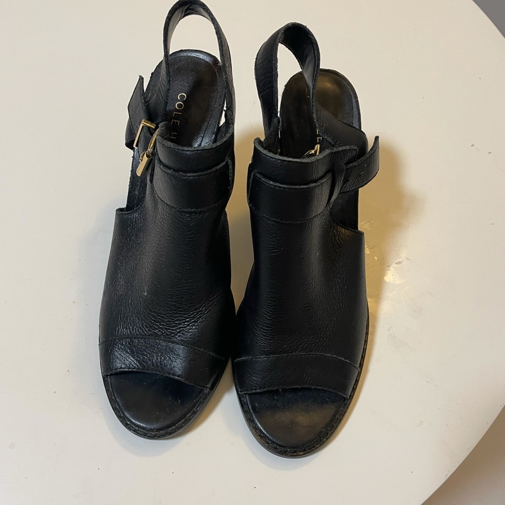 Cole haan black bootie heels size 7